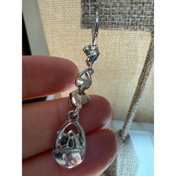 Givenchy Silver-Tone Pavé Crystal Open Pear Linear Drop Earrings - Picture 15 of 16